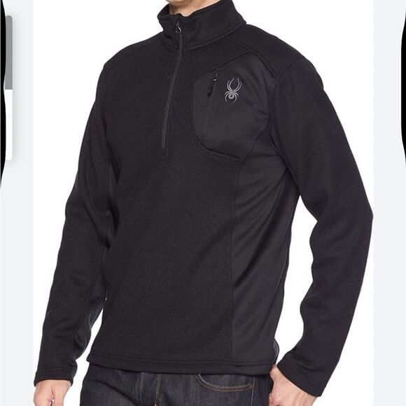 Spyder Bandit 1/2 Zip Black Pullover with Logo Size Large - Picture 1 of 6